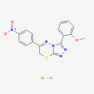 molecular formula C17H14BrN5O3S B2605815 3-(2-methoxyphenyl)-6-(4-nitrophenyl)-7H-[1,2,4]triazolo[3,4-b][1,3,4]thiadiazine hydrobromide CAS No. 1179474-35-1