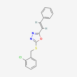 2-chlorobenzyl 5-[(E)-2-phenylethenyl]-1,3,4-oxadiazol-2-yl sulfide