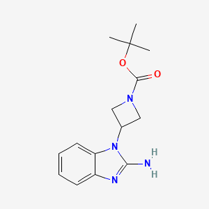 molecular formula C15H20N4O2 B2605819 Tert-butyl 3-(2-aminobenzimidazol-1-yl)azetidine-1-carboxylate CAS No. 2413868-61-6