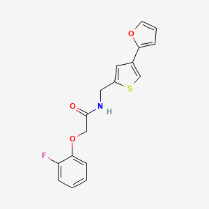 molecular formula C17H14FNO3S B2605824 2-(2-Fluorophenoxy)-N-[[4-(furan-2-yl)thiophen-2-yl]methyl]acetamide CAS No. 2380041-19-8