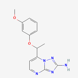 molecular formula C14H15N5O2 B2605826 7-[1-(3-Methoxyphenoxy)ethyl]-[1,2,4]triazolo[1,5-a]pyrimidin-2-amine CAS No. 306979-54-4