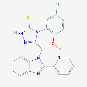 4-(5-chloro-2-methoxyphenyl)-5-{[2-(2-pyridinyl)-1H-benzimidazol-1-yl]methyl}-4H-1,2,4-triazole-3-thiol