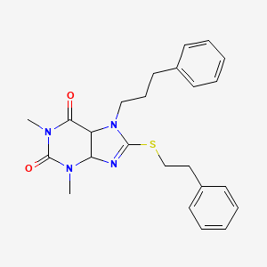 1,3-dimethyl-8-[(2-phenylethyl)sulfanyl]-7-(3-phenylpropyl)-2,3,6,7-tetrahydro-1H-purine-2,6-dione