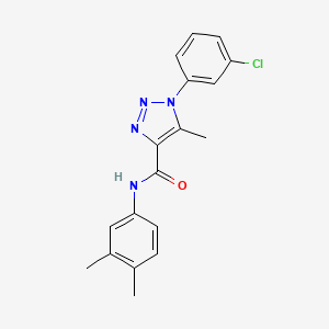 molecular formula C18H17ClN4O B2605850 1-(3-chlorophenyl)-N-(3,4-dimethylphenyl)-5-methyl-1H-1,2,3-triazole-4-carboxamide CAS No. 866896-03-9