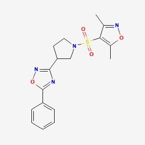 3-(1-((3,5-Dimethylisoxazol-4-yl)sulfonyl)pyrrolidin-3-yl)-5-phenyl-1,2,4-oxadiazole