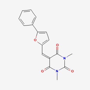 molecular formula C17H14N2O4 B2605860 1,3-dimethyl-5-((5-phenylfuran-2-yl)methylene)pyrimidine-2,4,6(1H,3H,5H)-trione CAS No. 301349-90-6