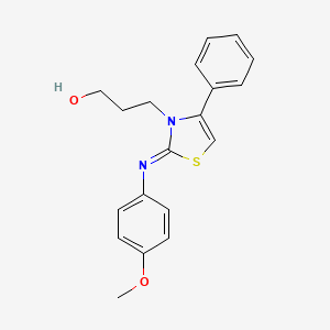 molecular formula C19H20N2O2S B2605870 (Z)-3-(2-((4-methoxyphenyl)imino)-4-phenylthiazol-3(2H)-yl)propan-1-ol CAS No. 928199-28-4