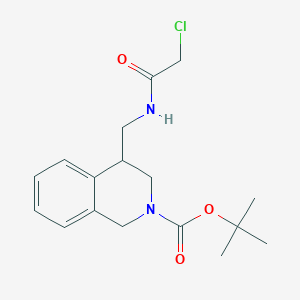 molecular formula C17H23ClN2O3 B2605879 Tert-butyl 4-[[(2-chloroacetyl)amino]methyl]-3,4-dihydro-1H-isoquinoline-2-carboxylate CAS No. 2411301-95-4