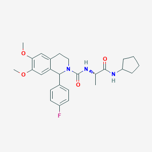 N-[(2S)-1-(cyclopentylamino)-1-oxopropan-2-yl]-1-(4-fluorophenyl)-6,7-dimethoxy-3,4-dihydroisoquinoline-2(1H)-carboxamide