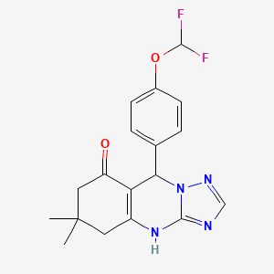 molecular formula C18H18F2N4O2 B2605882 9-(4-(difluoromethoxy)phenyl)-6,6-dimethyl-5,6,7,9-tetrahydro-[1,2,4]triazolo[5,1-b]quinazolin-8(4H)-one CAS No. 697255-71-3