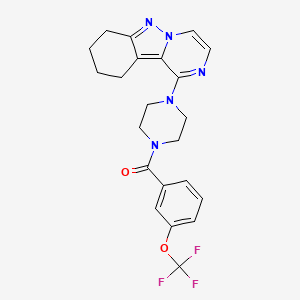 (4-(7,8,9,10-Tetrahydropyrazino[1,2-b]indazol-1-yl)piperazin-1-yl)(3-(trifluoromethoxy)phenyl)methanone