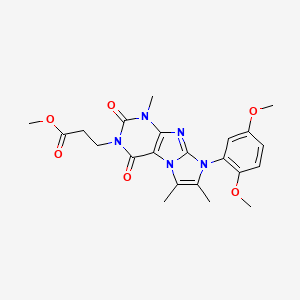 methyl 3-(8-(2,5-dimethoxyphenyl)-1,6,7-trimethyl-2,4-dioxo-1H-imidazo[2,1-f]purin-3(2H,4H,8H)-yl)propanoate