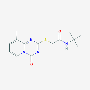 N-tert-butyl-2-(9-methyl-4-oxopyrido[1,2-a][1,3,5]triazin-2-yl)sulfanylacetamide