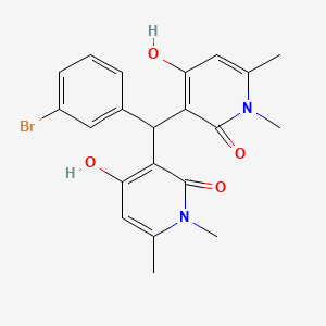 3,3'-[(3-bromophenyl)methanediyl]bis(4-hydroxy-1,6-dimethylpyridin-2(1H)-one)
