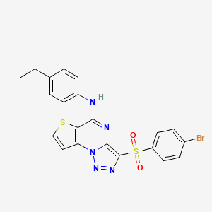 3-[(4-bromophenyl)sulfonyl]-N-(4-isopropylphenyl)thieno[2,3-e][1,2,3]triazolo[1,5-a]pyrimidin-5-amine