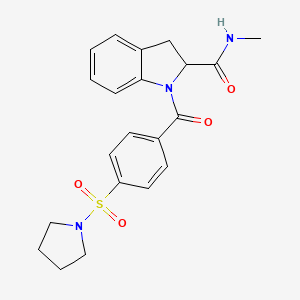 N-methyl-1-(4-(pyrrolidin-1-ylsulfonyl)benzoyl)indoline-2-carboxamide