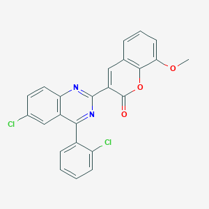 molecular formula C24H14Cl2N2O3 B2605912 3-[6-chloro-4-(2-chlorophenyl)quinazolin-2-yl]-8-methoxy-2H-chromen-2-one CAS No. 865376-37-0