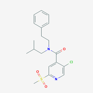 molecular formula C19H23ClN2O3S B2605915 5-Chloro-N-(2-methylpropyl)-2-methylsulfonyl-N-(2-phenylethyl)pyridine-4-carboxamide CAS No. 2249334-97-0