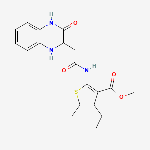 Methyl 4-ethyl-5-methyl-2-{[(3-oxo-1,2,3,4-tetrahydroquinoxalin-2-yl)acetyl]amino}thiophene-3-carboxylate