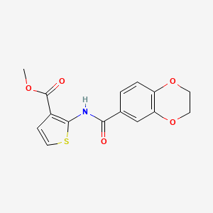molecular formula C15H13NO5S B2605926 Methyl 2-(2,3-dihydrobenzo[b][1,4]dioxine-6-carboxamido)thiophene-3-carboxylate CAS No. 888412-84-8