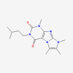 molecular formula C16H23N5O2 B2605934 3-isopentyl-1,6,7,8-tetramethyl-1H-imidazo[2,1-f]purine-2,4(3H,8H)-dione CAS No. 887877-07-8