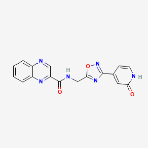 N-((3-(2-oxo-1,2-dihydropyridin-4-yl)-1,2,4-oxadiazol-5-yl)methyl)quinoxaline-2-carboxamide