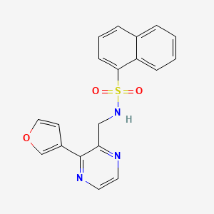 molecular formula C19H15N3O3S B2605940 N-((3-(furan-3-yl)pyrazin-2-yl)methyl)naphthalene-1-sulfonamide CAS No. 2034396-29-5