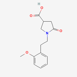 molecular formula C14H17NO4 B2605958 1-[2-(2-甲氧苯基)乙基]-5-氧代吡咯烷-3-羧酸 CAS No. 407634-12-2