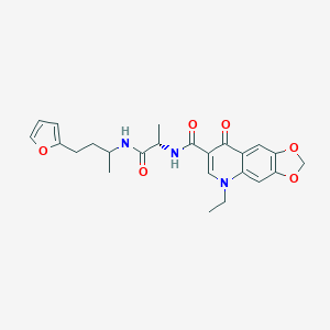 5-ethyl-N-(2-{[3-(2-furyl)-1-methylpropyl]amino}-1-methyl-2-oxoethyl)-8-oxo-5,8-dihydro[1,3]dioxolo[4,5-g]quinoline-7-carboxamide