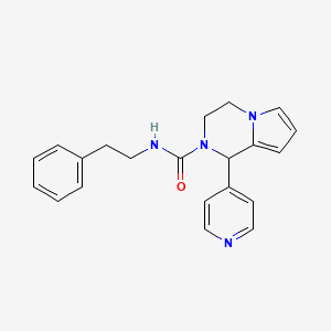 molecular formula C21H22N4O B2605968 N-苯乙基-1-(吡啶-4-基)-3,4-二氢吡咯并[1,2-a]嘧啶-2(1H)-甲酰胺 CAS No. 900003-46-5