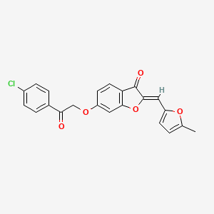 molecular formula C22H15ClO5 B2605972 (Z)-6-(2-(4-chlorophenyl)-2-oxoethoxy)-2-((5-methylfuran-2-yl)methylene)benzofuran-3(2H)-one CAS No. 622794-98-3