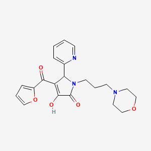 molecular formula C21H23N3O5 B2605974 4-(呋喃-2-羰基)-3-羟基-1-(3-吗啉丙基)-5-(吡啶-2-基)-1H-吡咯-2(5H)-酮 CAS No. 618878-19-6