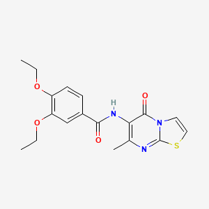 molecular formula C18H19N3O4S B2605988 3,4-diethoxy-N-(7-methyl-5-oxo-5H-thiazolo[3,2-a]pyrimidin-6-yl)benzamide CAS No. 946222-62-4