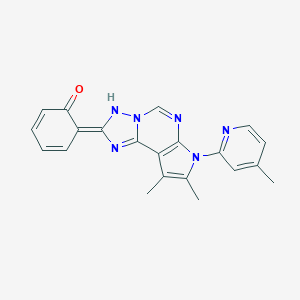 (6Z)-6-[11,12-dimethyl-10-(4-methylpyridin-2-yl)-3,5,6,8,10-pentazatricyclo[7.3.0.02,6]dodeca-1(9),2,7,11-tetraen-4-ylidene]cyclohexa-2,4-dien-1-one