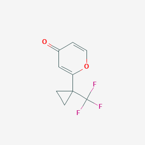 molecular formula C9H7F3O2 B2605991 2-[1-(三氟甲基)环丙基]吡喃-4-酮 CAS No. 1878167-03-3