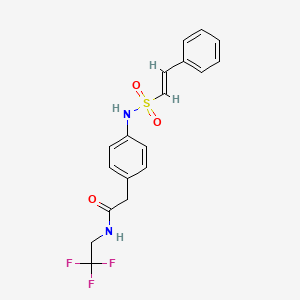 (E)-2-(4-(2-phenylvinylsulfonamido)phenyl)-N-(2,2,2-trifluoroethyl)acetamide