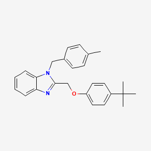 molecular formula C26H28N2O B2605993 2-((4-(叔丁基)苯氧基)甲基)-1-(4-甲基苄基)-1H-苯并[d]咪唑 CAS No. 615280-80-3