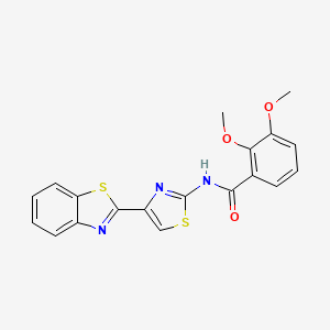 molecular formula C19H15N3O3S2 B2605994 N-[4-(1,3-苯并噻唑-2-基)-1,3-噻唑-2-基]-2,3-二甲氧基苯甲酰胺 CAS No. 896011-48-6