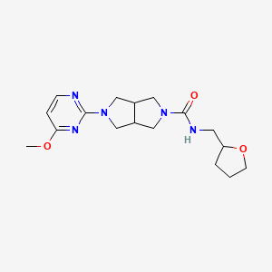 molecular formula C17H25N5O3 B2605997 2-(4-Methoxypyrimidin-2-yl)-N-(oxolan-2-ylmethyl)-1,3,3a,4,6,6a-hexahydropyrrolo[3,4-c]pyrrole-5-carboxamide CAS No. 2415492-14-5