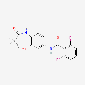 molecular formula C19H18F2N2O3 B2605999 2,6-二氟-N-(3,3,5-三甲基-4-氧代-2,3,4,5-四氢苯并[b][1,4]恶嗪-8-基)苯甲酰胺 CAS No. 921518-24-3