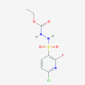 molecular formula C8H9ClFN3O4S B2606000 N'-[(6-chloro-2-fluoropyridin-3-yl)sulfonyl]ethoxycarbohydrazide CAS No. 2094350-41-9
