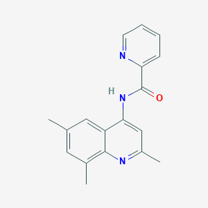 molecular formula C18H17N3O B2606003 N-(2,6,8-三甲基喹啉-4-基)吡啶甲酰胺 CAS No. 946360-74-3