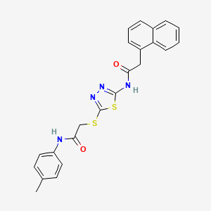 molecular formula C23H20N4O2S2 B2606004 N-[5-[2-(4-methylanilino)-2-oxoethyl]sulfanyl-1,3,4-thiadiazol-2-yl]-2-naphthalen-1-ylacetamide CAS No. 392291-86-0