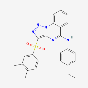 B2606009 3-[(3,4-dimethylphenyl)sulfonyl]-N-(4-ethylphenyl)[1,2,3]triazolo[1,5-a]quinazolin-5-amine CAS No. 872197-45-0