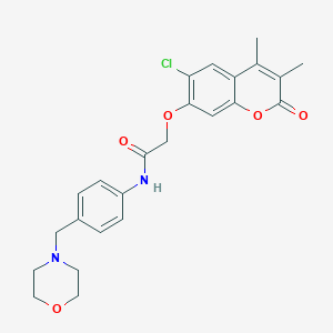 2-[(6-chloro-3,4-dimethyl-2-oxo-2H-chromen-7-yl)oxy]-N-[4-(morpholin-4-ylmethyl)phenyl]acetamide