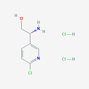 molecular formula C7H11Cl3N2O B2606010 (R)-2-氨基-2-(6-氯吡啶-3-基)乙醇二盐酸盐 CAS No. 2089388-97-4