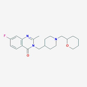 7-Fluoro-2-methyl-3-[[1-(oxan-2-ylmethyl)piperidin-4-yl]methyl]quinazolin-4-one