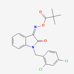 [(Z)-[1-[(2,4-dichlorophenyl)methyl]-2-oxoindol-3-ylidene]amino] 2,2-dimethylpropanoate