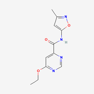 molecular formula C11H12N4O3 B2606037 6-乙氧基-N-(3-甲基异恶唑-5-基)嘧啶-4-甲酰胺 CAS No. 2034227-33-1