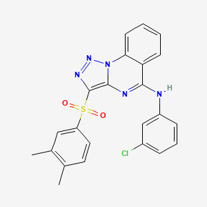 molecular formula C23H18ClN5O2S B2606041 N-(3-chlorophenyl)-3-(3,4-dimethylphenyl)sulfonyltriazolo[1,5-a]quinazolin-5-amine CAS No. 866812-66-0